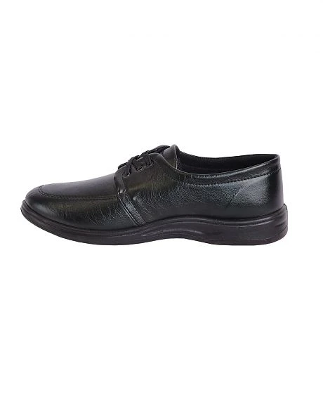 Туфли мужские на шнуровке черные иск. кожа - фото 2 - id-p127416718