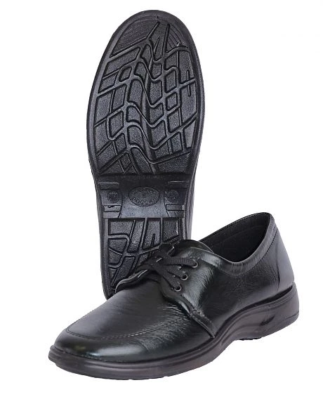 Туфли мужские на шнуровке черные иск. кожа - фото 1 - id-p127416718