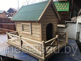 Будка для собаки деревянная "ШарикоFF №15 XL"  с террасой утепленная