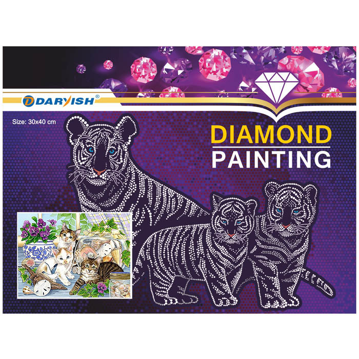 Алмазная живопись "Darvish" 30*40см Котята - фото 4 - id-p184123612