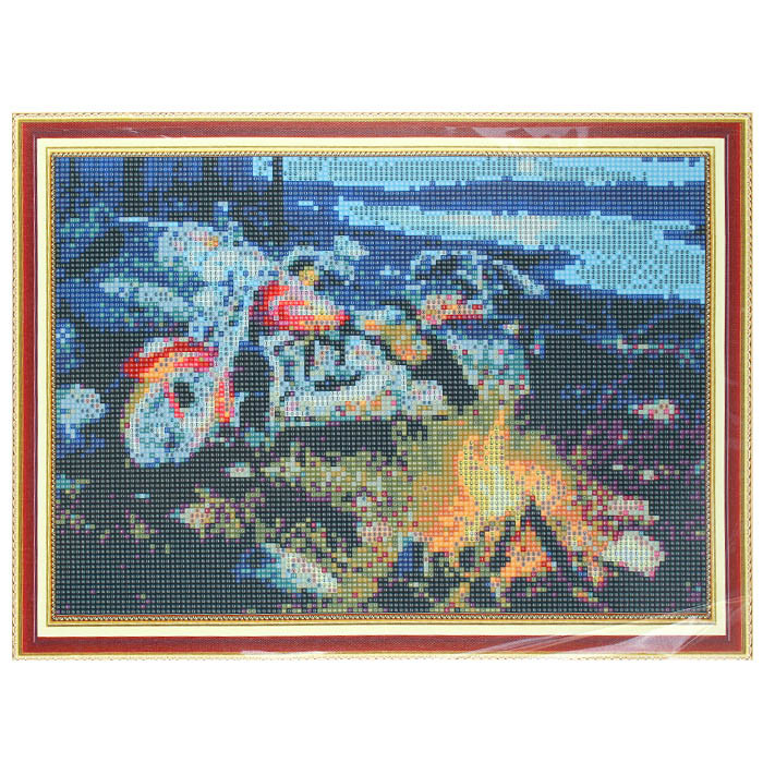 Алмазная живопись "Darvish" 30*40см Мотоцикл в свете огня - фото 2 - id-p184123616