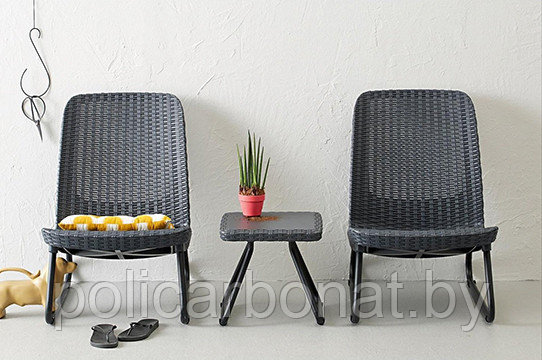 Набор уличной мебели (2 кресла, столик) Rio Patio set, графит - фото 3 - id-p173812386