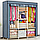 Складной шкаф Storage Wardrobe mod.88130  130 х 45 х 175 см. Трехсекционный Ярко синий с белыми полками, фото 3