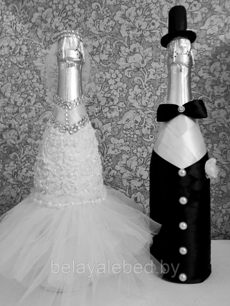 Украшение на свадебное шампанское - фото 2 - id-p184132020