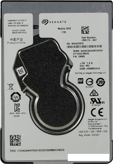 Жесткий диск Seagate Mobile HDD 1TB [ST1000LM035] - фото 1 - id-p184097032