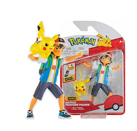 Фигурка Jazwares Pokemon Эш и Пикачу 12 см PKW2473