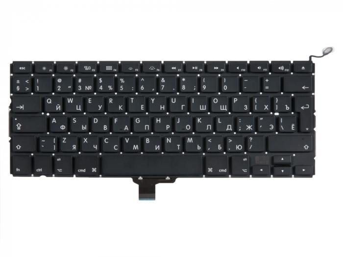 Клавиатура [маркировка клавиатуры] для ноутбука Apple Macbook 13" A1278 Black, US (RU) б.у. - фото 1 - id-p147751242