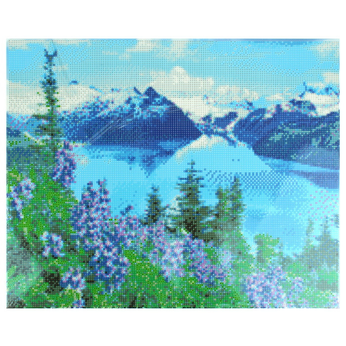 Алмазная живопись 40*50 см, горное озеро - фото 3 - id-p184162708