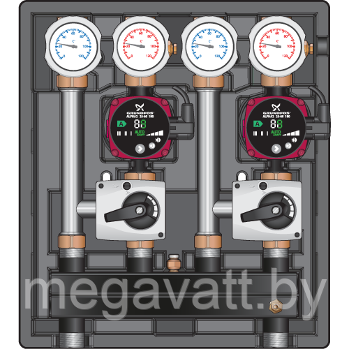 Насосная группа Meibes Kombimix MK (ST)/MK (ST)) с насосом Grundfos UPSO 15-65