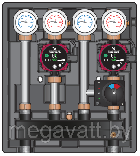 Насосная группа Meibes Kombimix UK/MK (STM) с насосом Grundfos UPM3 Hybrid 15-70 PWM - фото 1 - id-p184162796