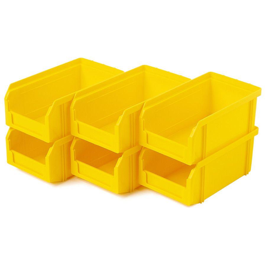 Стелла-техник Пластиковый ящик Стелла-техник V-1-К6-желтый , комплект 6 штук