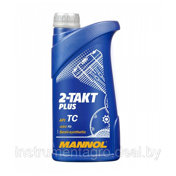 Масло моторное двухтактное полусинтетическое MANNOL 2-Takt Plus 7204 TC 1 л. - фото 1 - id-p184206177