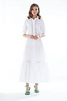 Женское летнее хлопковое белое платье Lyushe 2668 44р.