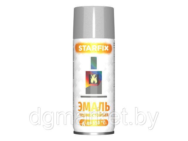 Краска-эмаль аэроз. термостойкая силиконовая серебристый STARFIX 520мл - фото 1 - id-p184215346