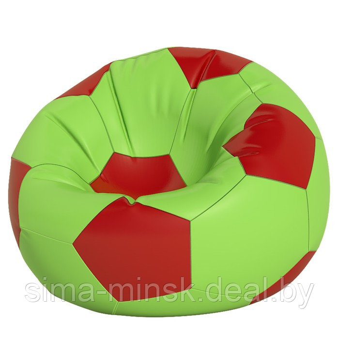 Кресло-мешок Мяч, размер 70 см, ткань оксфорд, цвет салатовый, красный - фото 1 - id-p184223641