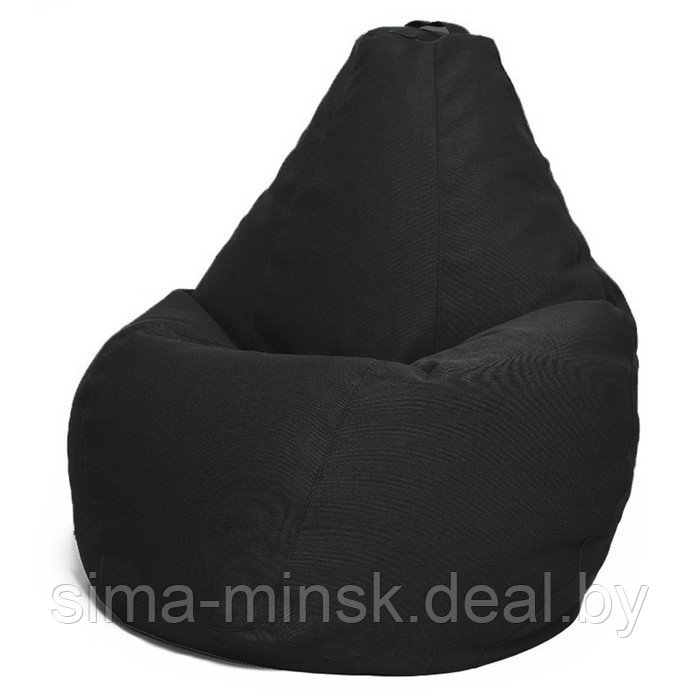Кресло-мешок «Груша» Позитив, размер M, диаметр 70 см, высота 90 см, рогожка, цвет чёрный - фото 1 - id-p184223655