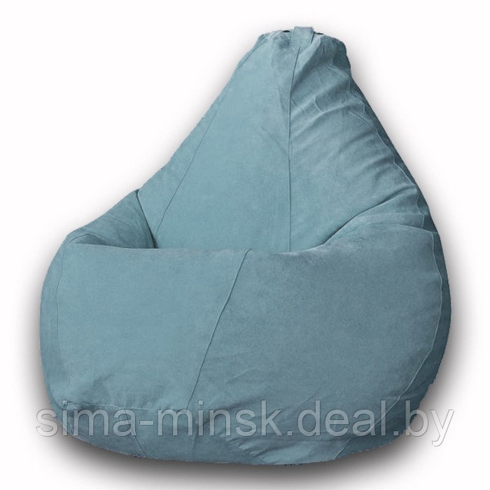 Кресло-мешок «Груша» Позитив Modus, размер M, диаметр 70 см, высота 90 см, велюр, цвет голубой - фото 1 - id-p184223690