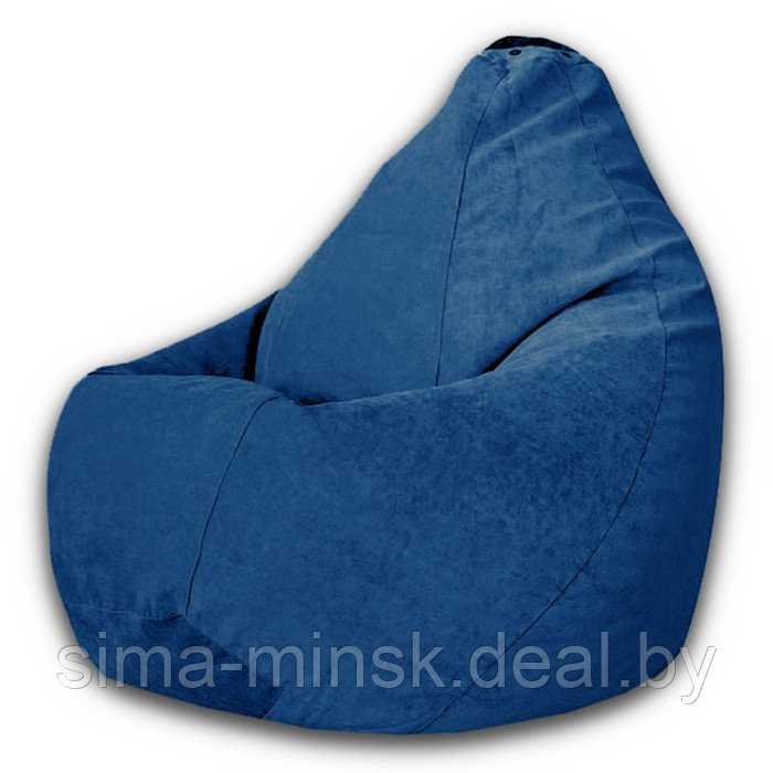 Кресло-мешок «Груша» Позитив Modus, размер M, диаметр 70 см, высота 90 см, велюр, цвет синий - фото 1 - id-p184223698