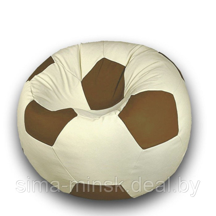 Кресло-мешок «Мяч», размер 70 см, см, искусственная кожа, цвет бежевый, коричневый - фото 1 - id-p184223706