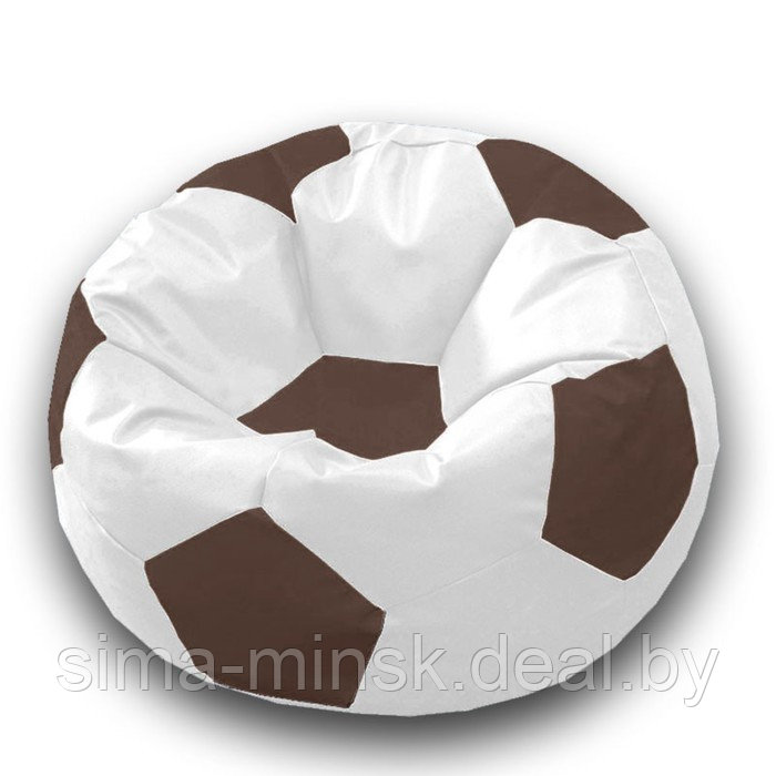 Кресло-мешок «Мяч», размер 70 см, см, искусственная кожа, цвет белый, коричневый - фото 1 - id-p184223710