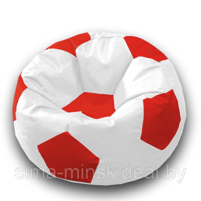 Кресло-мешок «Мяч», размер 70 см, см, искусственная кожа, цвет белый, красный - фото 1 - id-p184223711