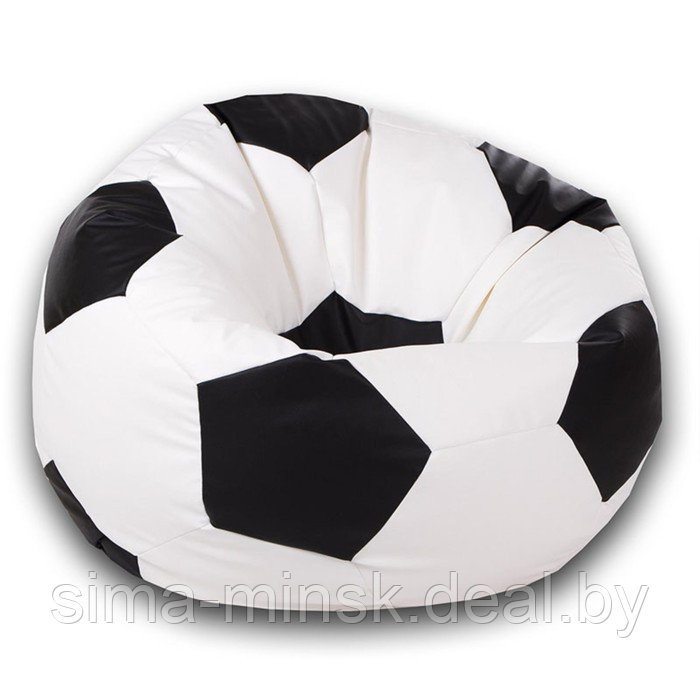 Кресло-мешок «Мяч», размер 70 см, см, искусственная кожа, цвет белый, черный - фото 1 - id-p184223714