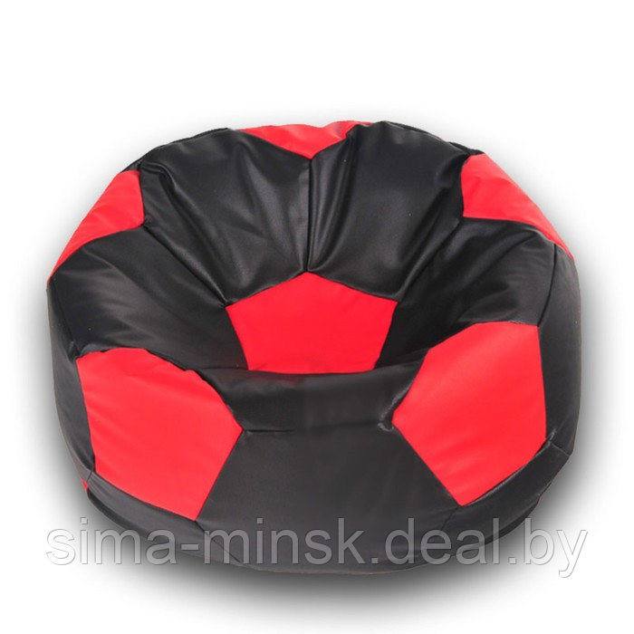 Кресло-мешок «Мяч», размер 70 см, см, искусственная кожа, чёрный, красный - фото 1 - id-p184223723