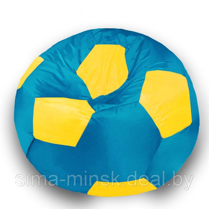 Кресло-мешок Мяч, размер 80 см, ткань оксфорд, цвет голубой, жёлтый - фото 1 - id-p184223735