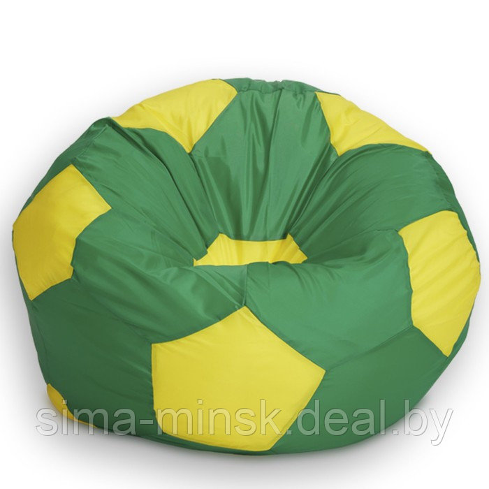 Кресло-мешок Мяч, размер 80 см, ткань оксфорд, цвет зелёный, жёлтый - фото 1 - id-p184223736