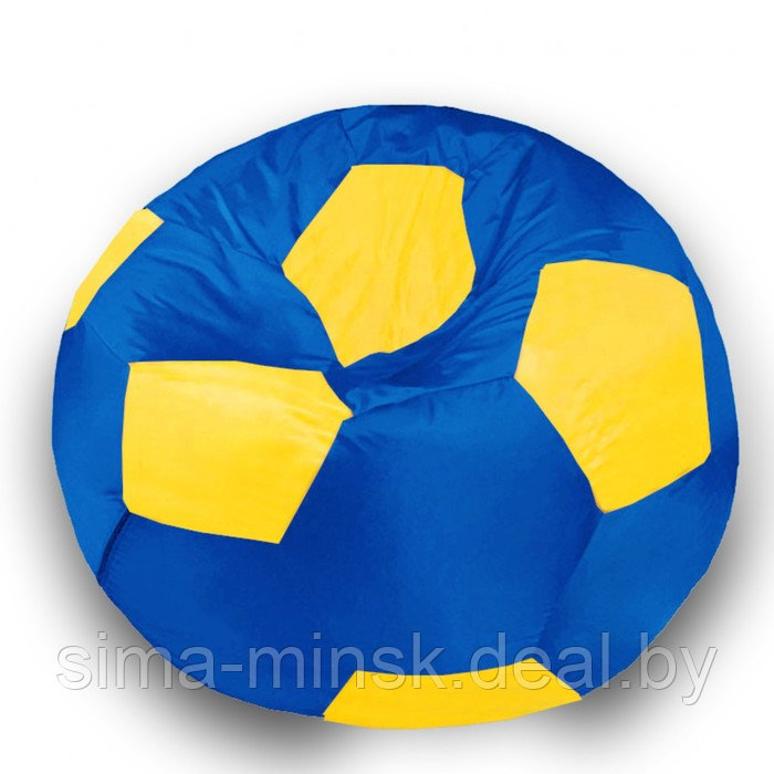 Кресло-мешок Мяч, размер 80 см, ткань оксфорд, цвет синий, жёлтый - фото 1 - id-p184223739