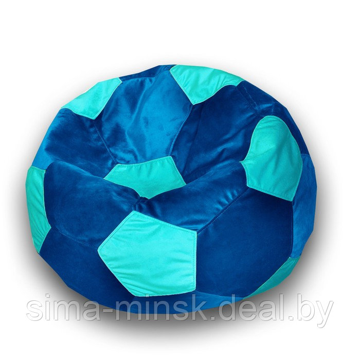 Кресло-мешок «Мяч», размер 70 см, велюр, цвет голубой, бирюзовый - фото 1 - id-p184223787