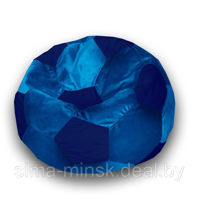 Кресло-мешок «Мяч», размер 70 см, см, велюр, цвет голубой, синий - фото 1 - id-p184223789