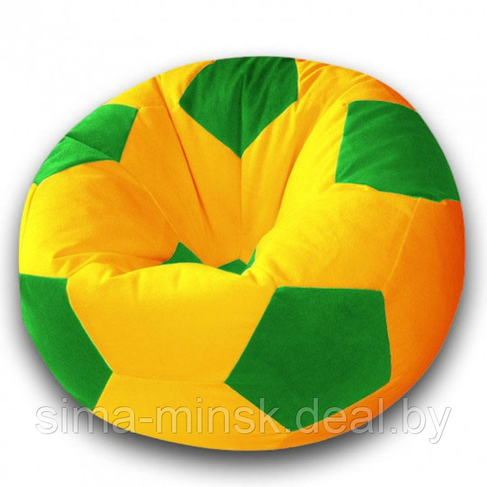 Кресло-мешок «Мяч», размер 70 см, см, велюр, цвет жёлтый, зеленый - фото 1 - id-p184223790