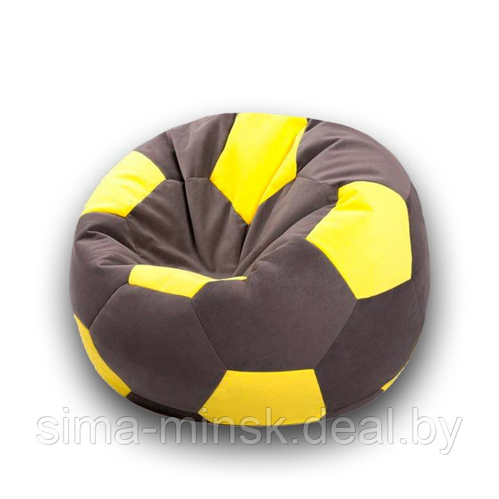 Кресло-мешок «Мяч», размер 70 см, см, велюр, цвет коричневый, жёлтый - фото 1 - id-p184223793