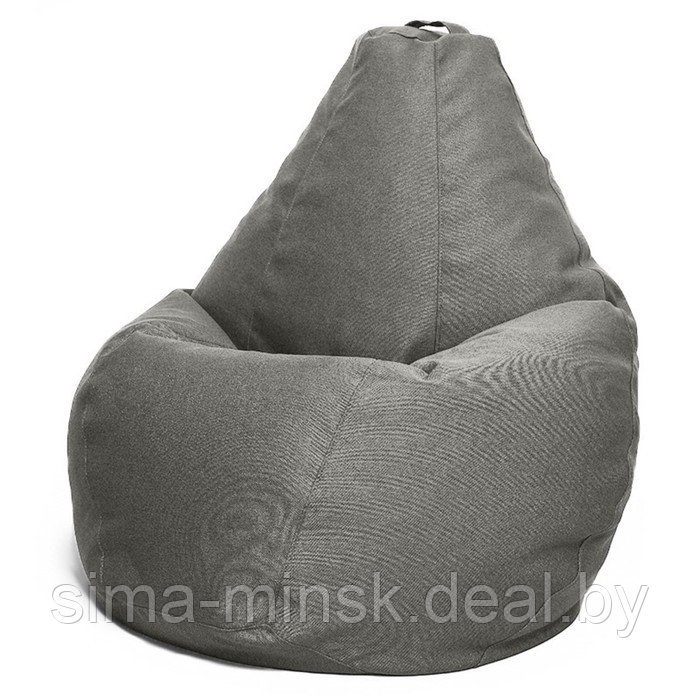 Кресло-мешок «Груша» Позитив, размер L, диаметр 80 см, высота 100 см, рогожка, цвет серый - фото 1 - id-p184223815