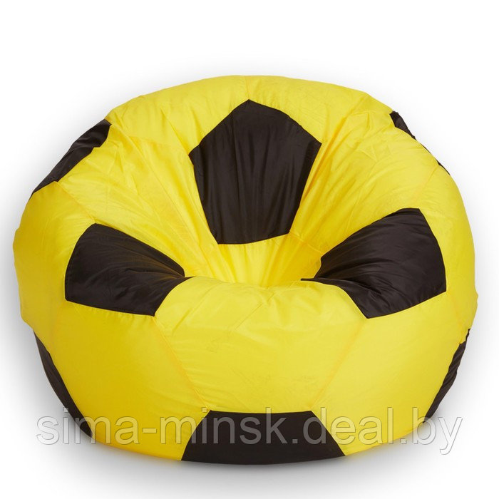 Кресло-мешок Мяч, размер 90 см, ткань оксфорд, цвет жёлтый, чёрный - фото 1 - id-p184223885