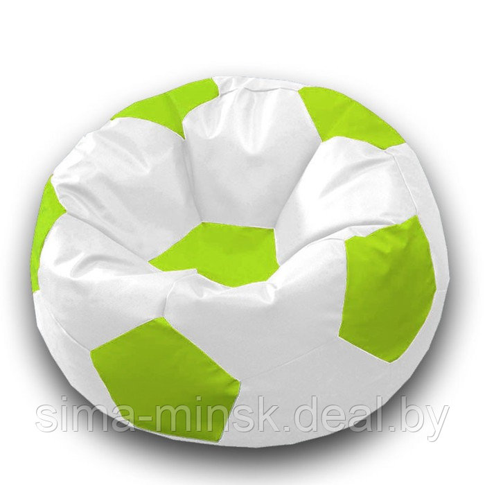 Кресло-мешок «Мяч», размер 80 см, см, искусственная кожа, цвет белый, салатовый - фото 1 - id-p184223925