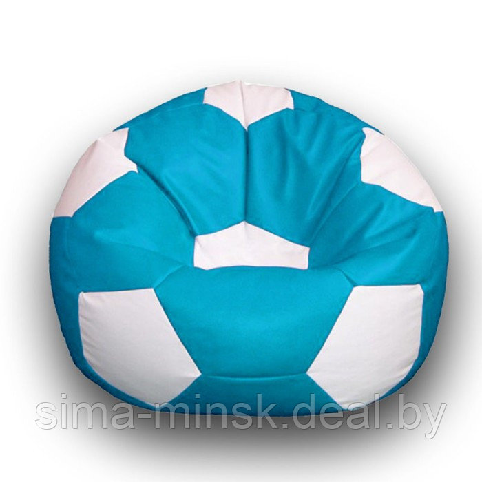 Кресло-мешок «Мяч», размер 80 см, см, искусственная кожа, цвет голубой, белый - фото 1 - id-p184223927