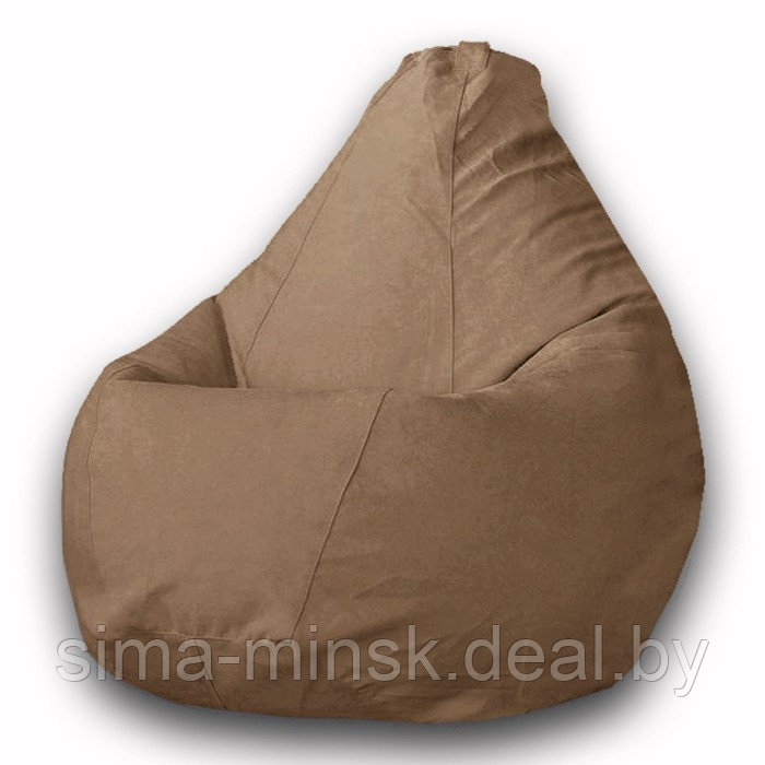 Кресло-мешок «Груша» Позитив Modus, размер XL, диаметр 95 см, высота 125 см, велюр, цвет коричневый - фото 1 - id-p184224048