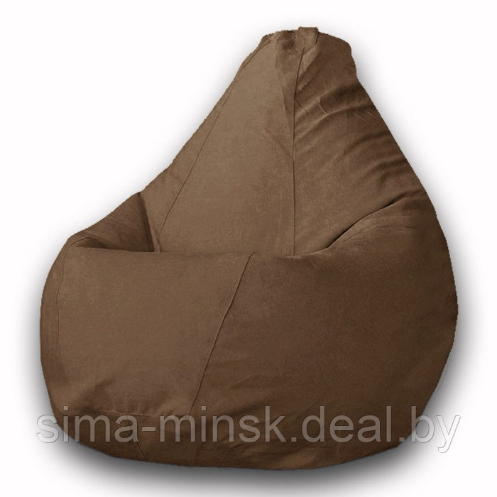 Кресло-мешок «Груша» Позитив Modus, размер XL, диаметр 95 см, высота 125 см, велюр, цвет коричневый - фото 1 - id-p184224049