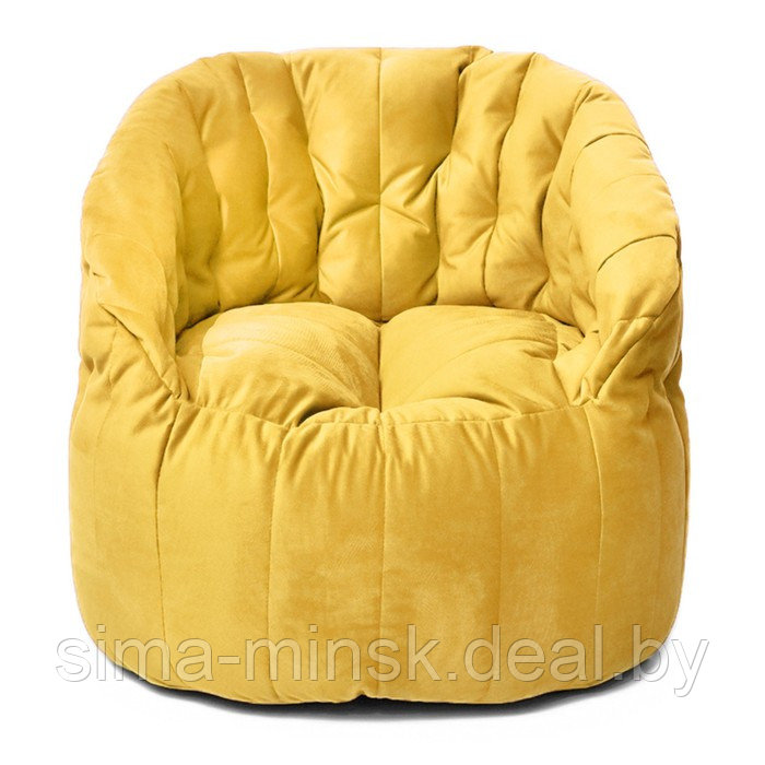 Кресло Челси, размер 85х85 см, ткань велюр, цвет жёлтый - фото 1 - id-p184224301