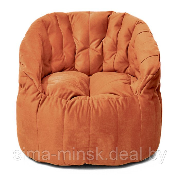 Кресло Челси, размер 85х85 см, ткань велюр, цвет оранжевый - фото 1 - id-p184224307