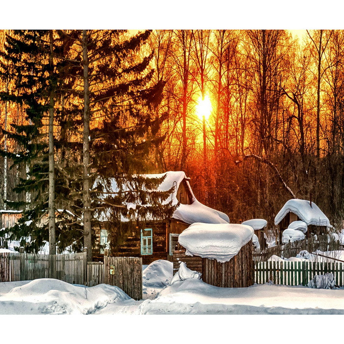 Алмазная живопись "Darvish" 40*50см Зимний пейзаж - фото 1 - id-p184235525