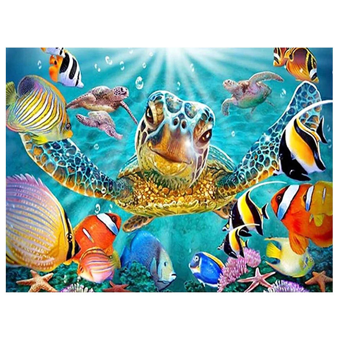 Алмазная живопись 40*50 см, морская черепаха