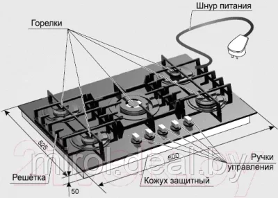 Газовая варочная панель Gefest СН 2340 - фото 3 - id-p184237156