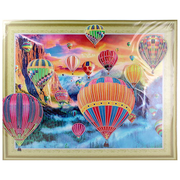 Алмазная живопись 40*50 см, полёты воздушных шаров - фото 2 - id-p184245126