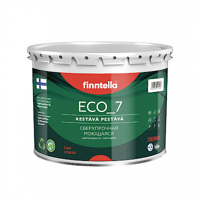 Краска ECO 7 стойкая интерьерная, сверхпрочная, моющаяся (2,7 л) 3,56 кг (Finntella, Финляндия) - фото 1 - id-p184245961