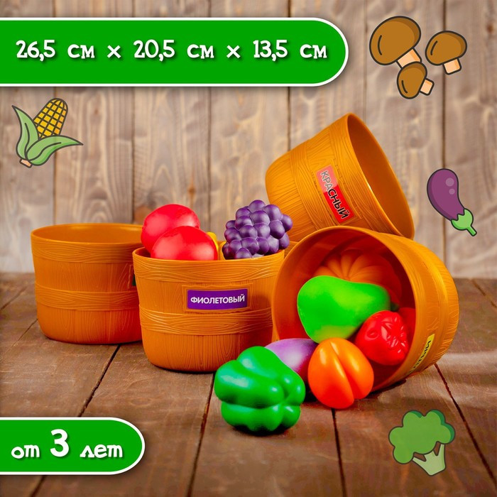 Набор для сортировки «Разноцветный урожай», по методике Монтессори - фото 7 - id-p180503410