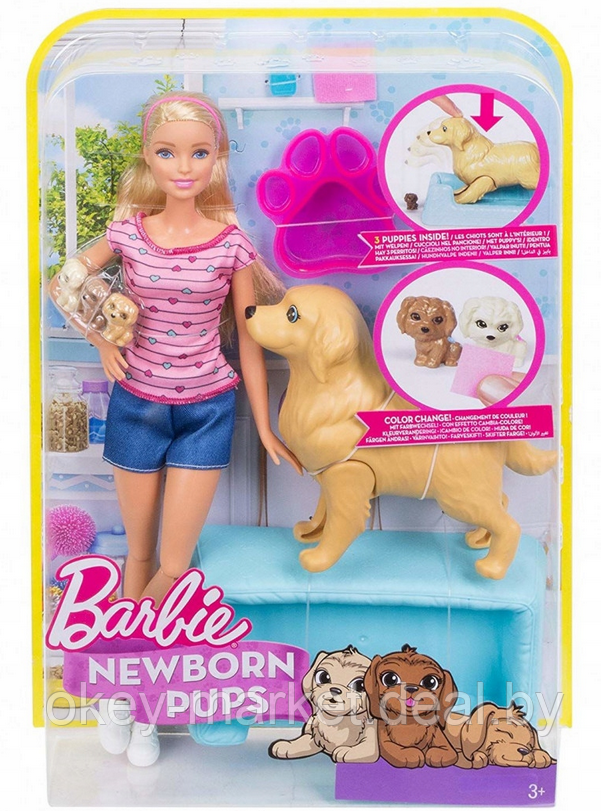 Игровой набор Barbie Кукла и собака с новорожденными щенками FDD43 - фото 6 - id-p89994388