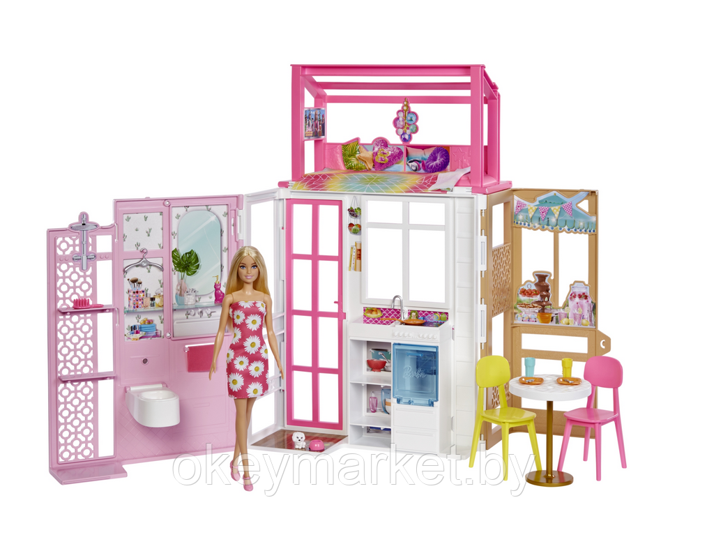Игровой набор Barbie Загородный дом с куклой Барби HCD48